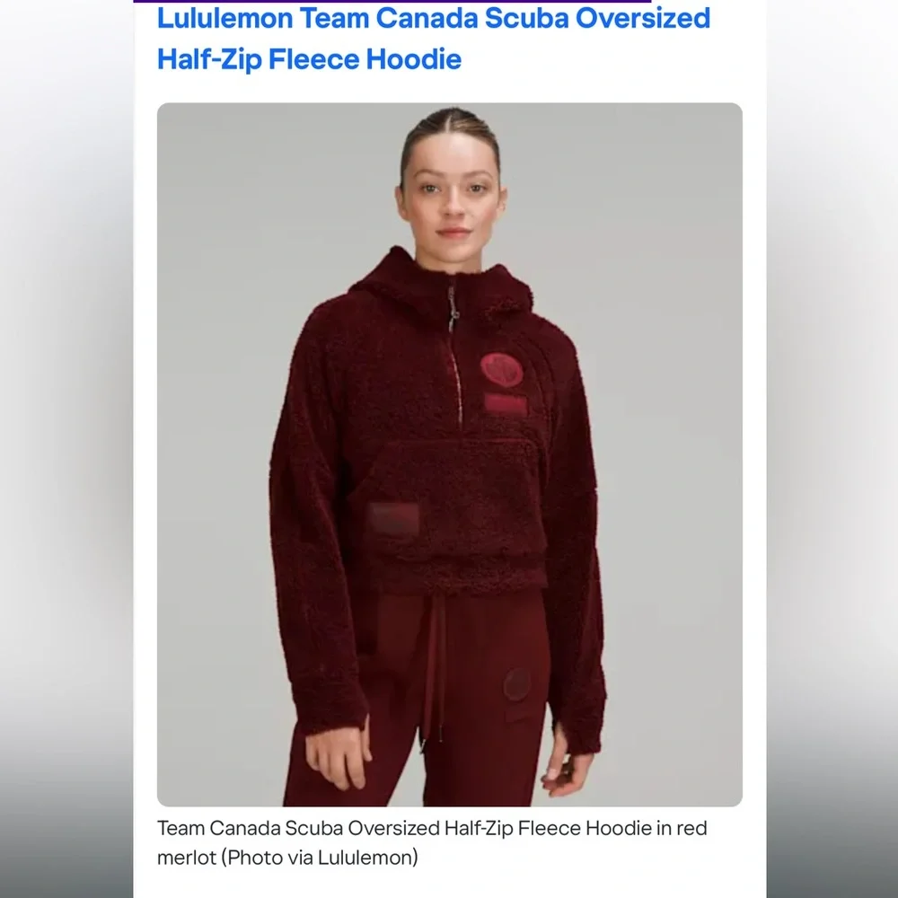 Lululemon Team Canada Oversized Fleece Scuba Hoodie Limited Edition - Picture 3 of 3